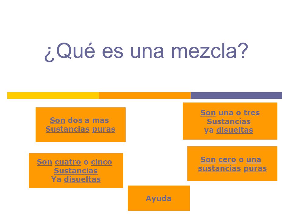 ¿Qué es una mezcla Son una o tres Sustancias Son dos a mas