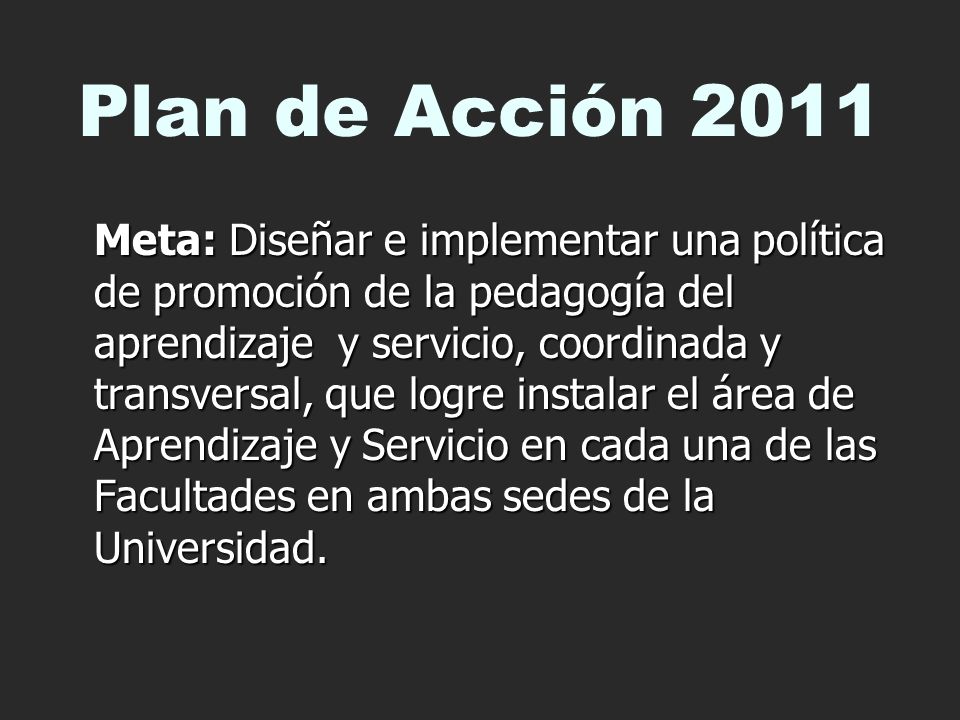 Plan de Acción 2011
