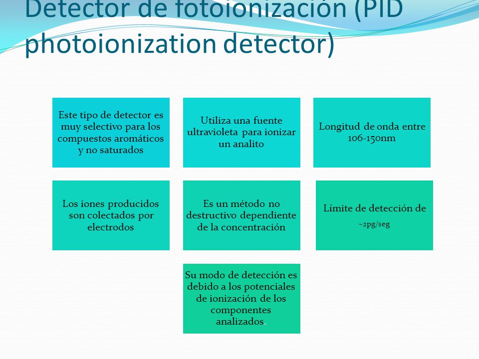 Detector de fotoionización (PID photoionization detector)