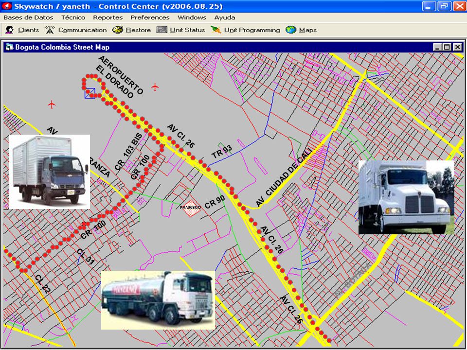 AEROPUERTO EL DORADO AV Cl. 26. AV LA ESPERANZA. CR 103 BIS. TR 93. CR 100. AV CIUDAD DE CALI.