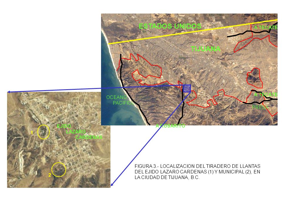 ESTADOS UNIDOS TIJUANA A TECATE OCEANO PACIFICO PRESA EJIDO A ROSARITO