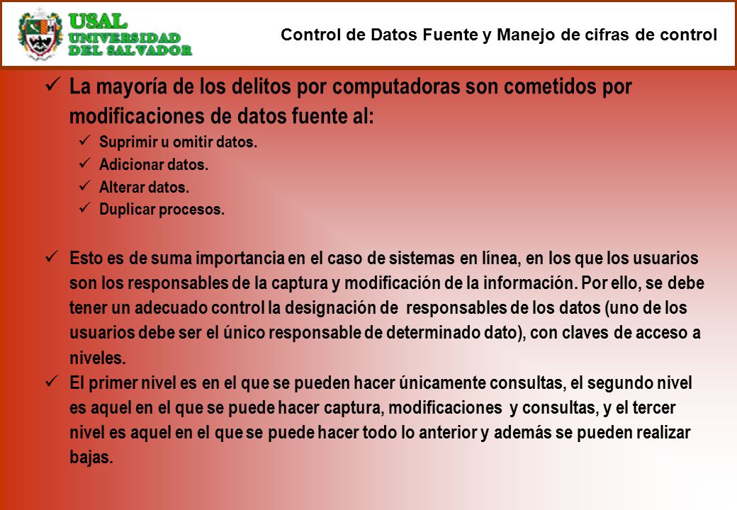 Control de Datos Fuente y Manejo de cifras de control