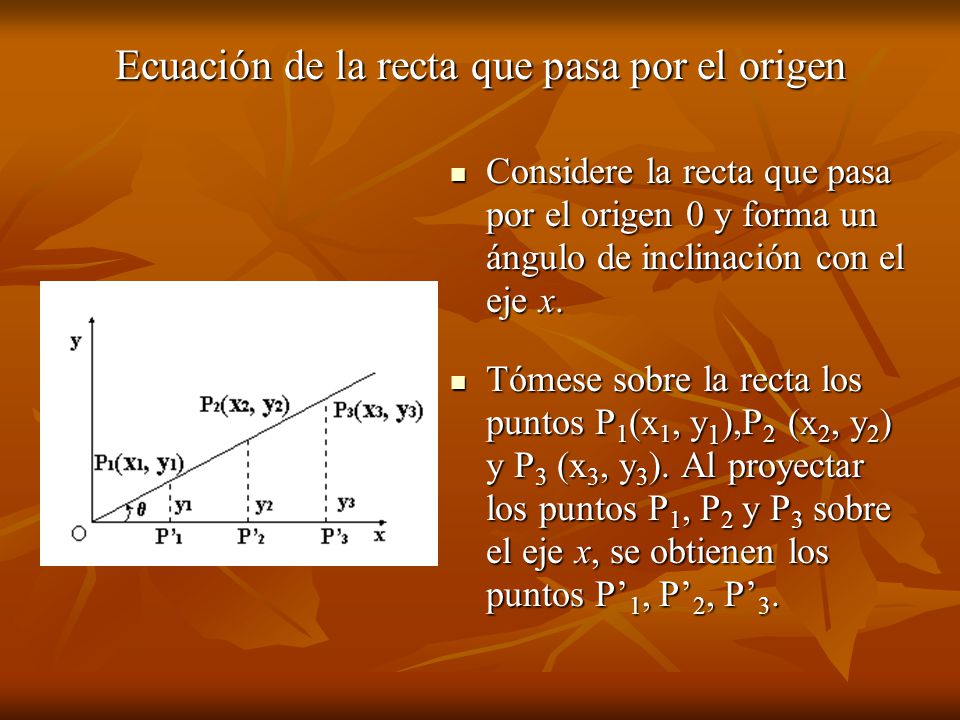 Ecuación de la recta que pasa por el origen