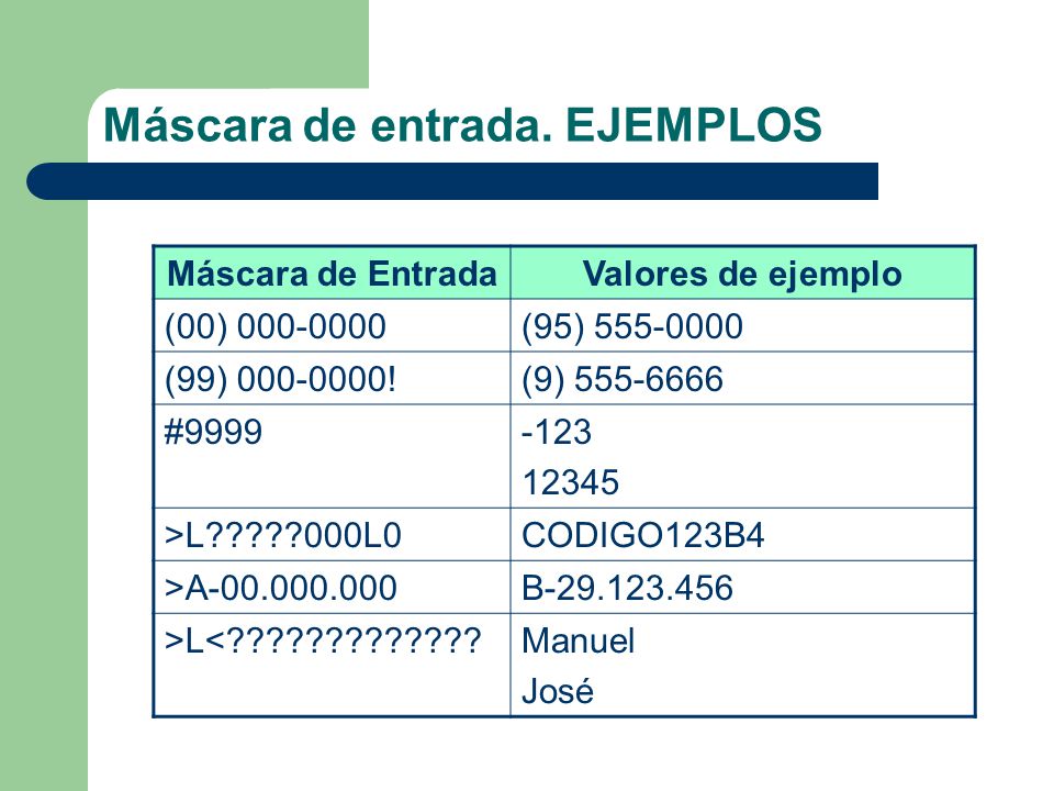 Máscara de entrada Microsoft Access. - ppt descargar