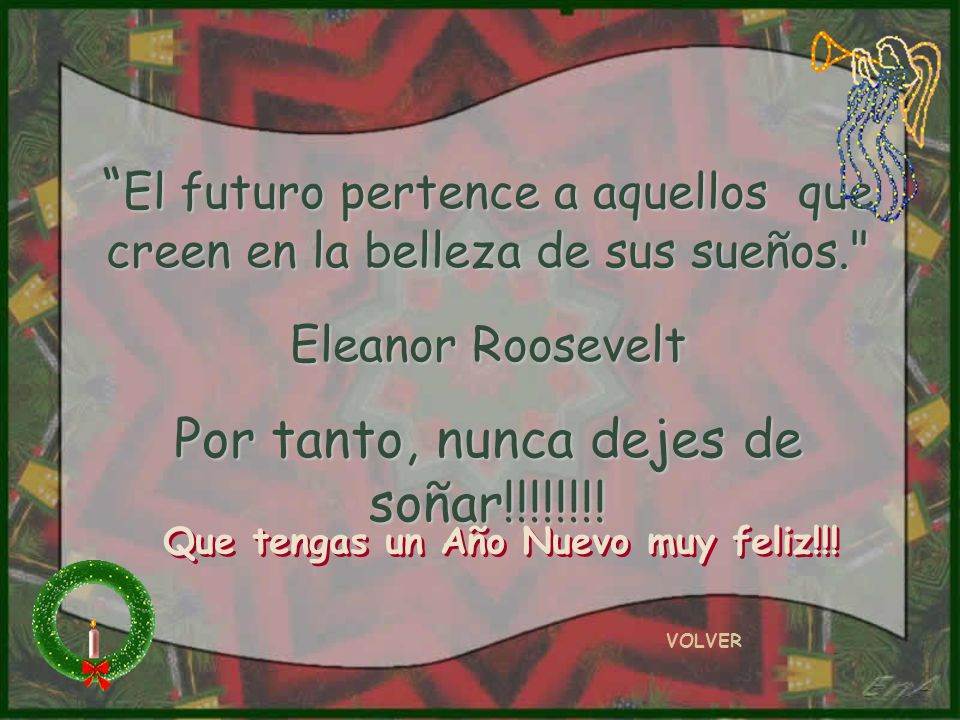 El futuro pertence a aquellos que creen en la belleza de sus sueños.