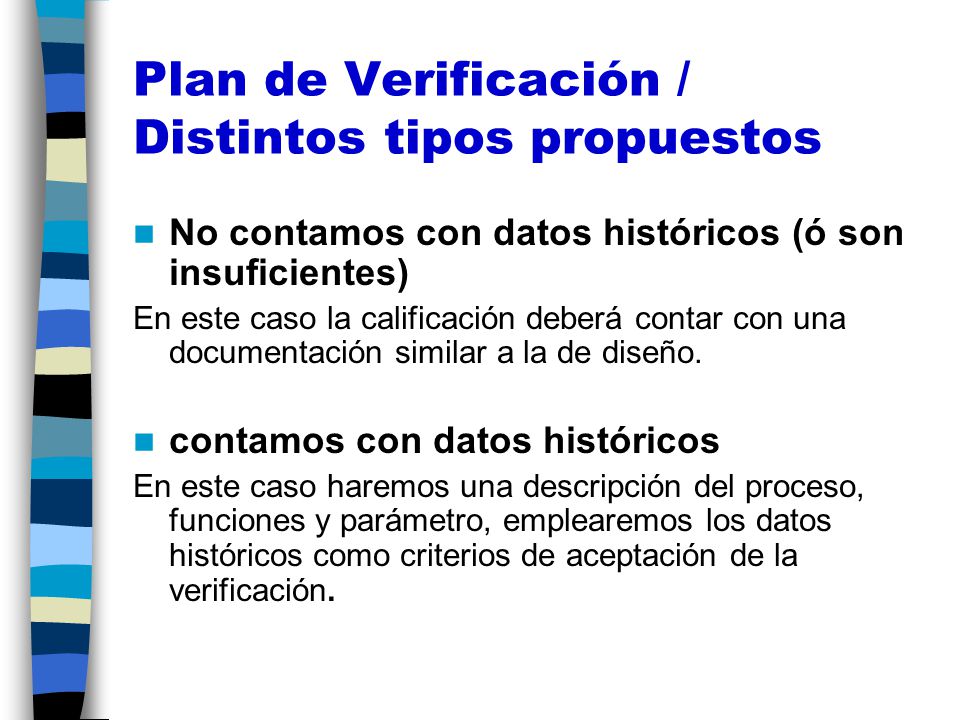 Plan de Verificación / Distintos tipos propuestos