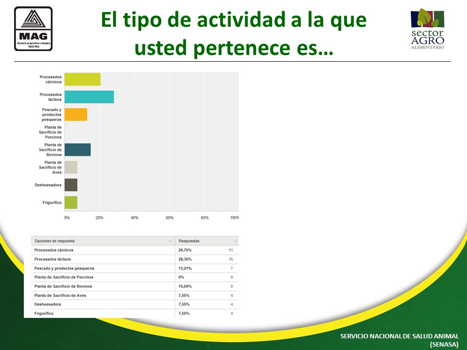 El tipo de actividad a la que usted pertenece es…