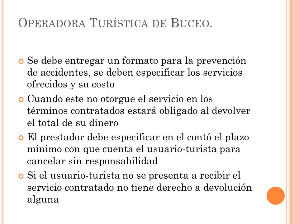 Operadora Turística de Buceo.