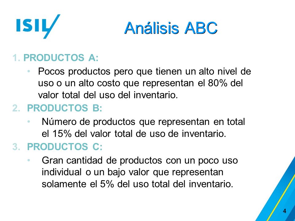 Análisis ABC PRODUCTOS A: