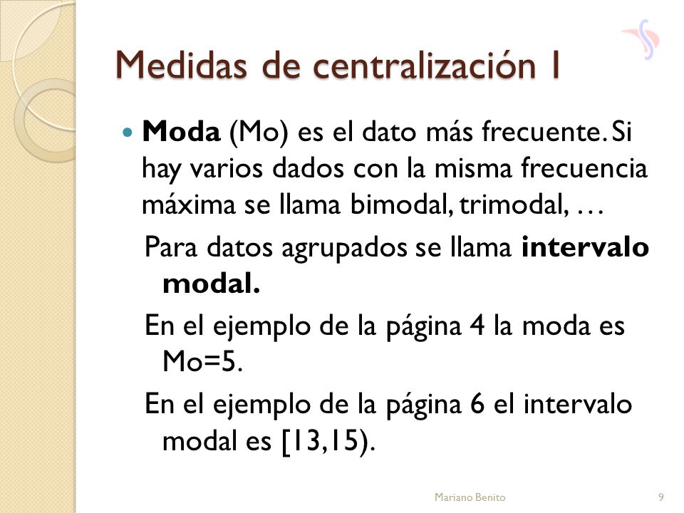 Medidas de centralización I