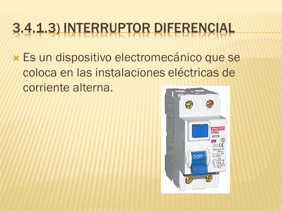 ) Interruptor diferencial