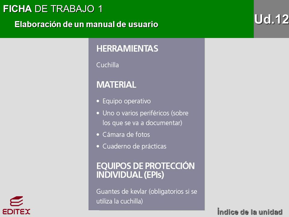 Ud.12 FICHA DE TRABAJO 1 Elaboración de un manual de usuario