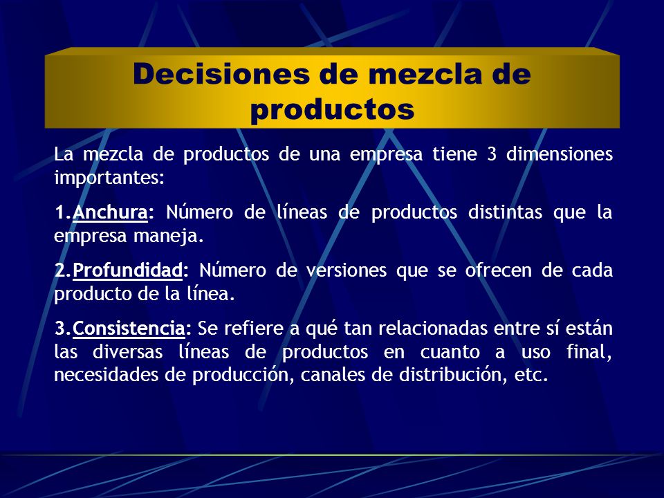 Decisiones de mezcla de productos