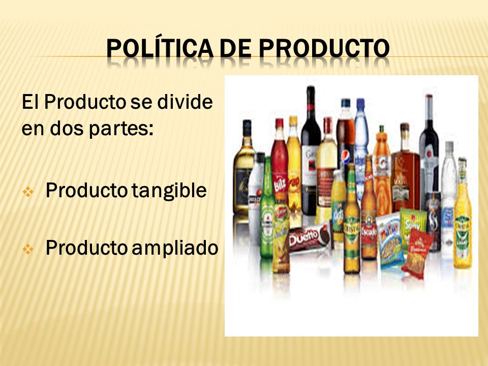 Política de producto El Producto se divide en dos partes: