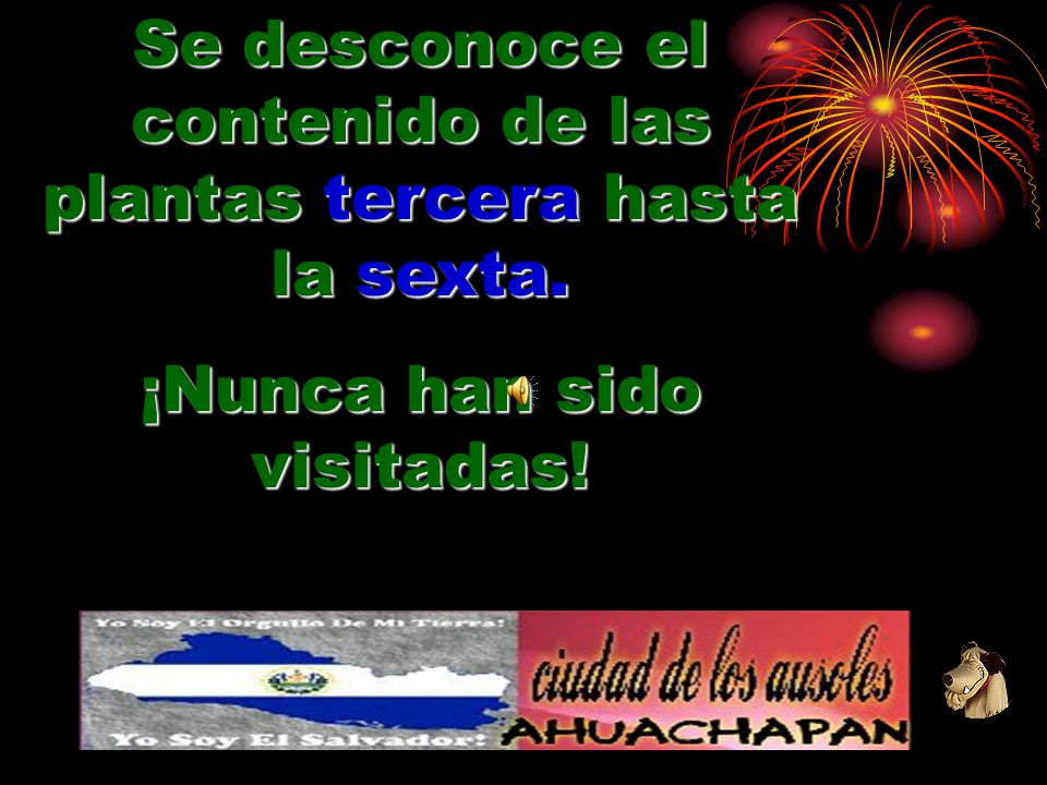 Se desconoce el contenido de las plantas tercera hasta la sexta.