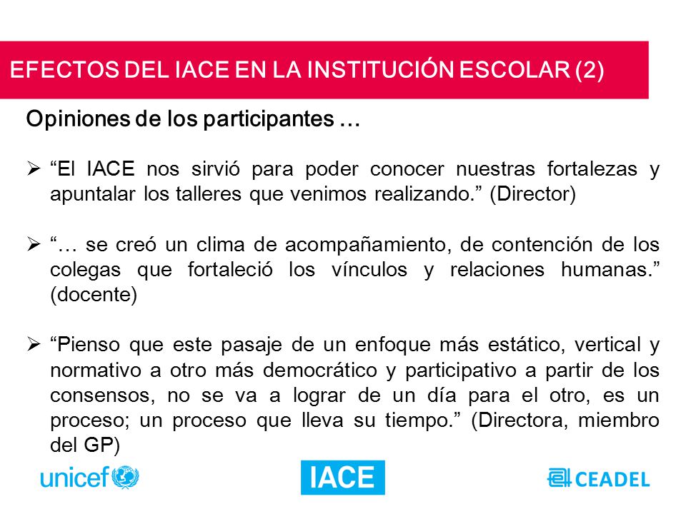 EFECTOS DEL IACE EN LA INSTITUCIÓN ESCOLAR (2)
