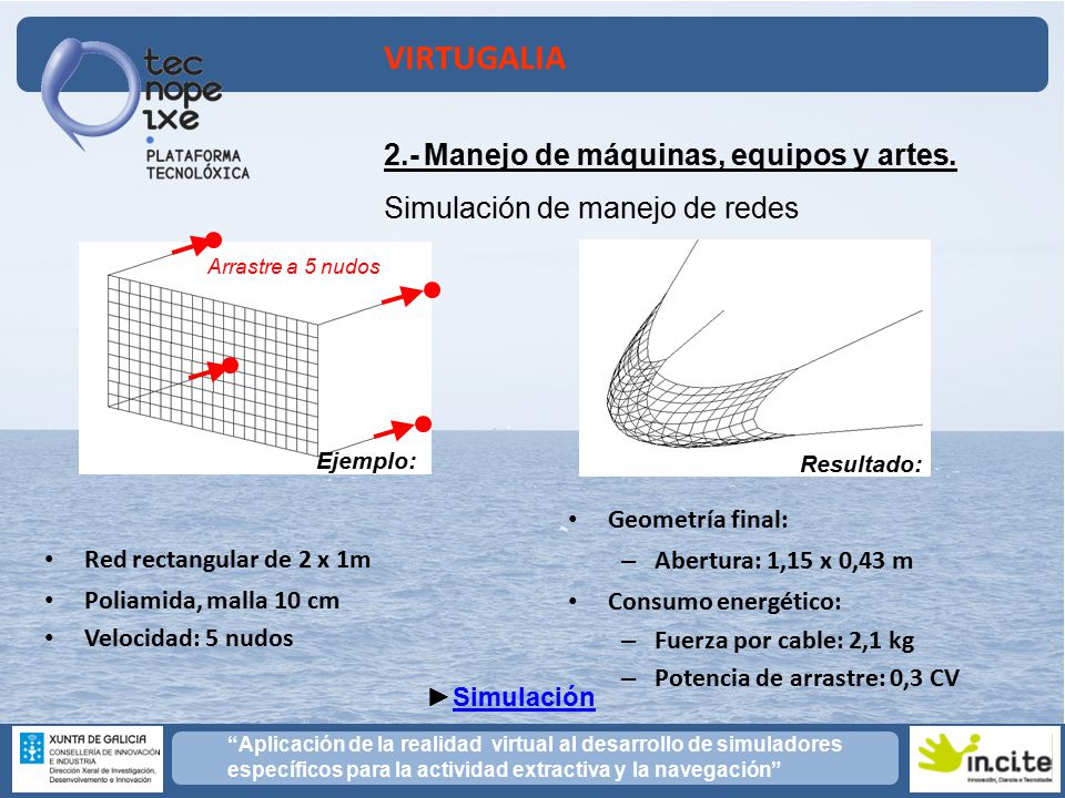 2.- Manejo de máquinas, equipos y artes. Simulación de manejo de redes