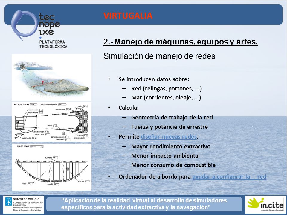 2.- Manejo de máquinas, equipos y artes. Simulación de manejo de redes