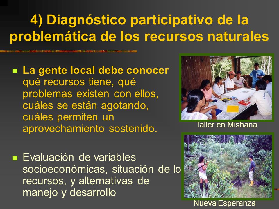 4) Diagnóstico participativo de la problemática de los recursos naturales