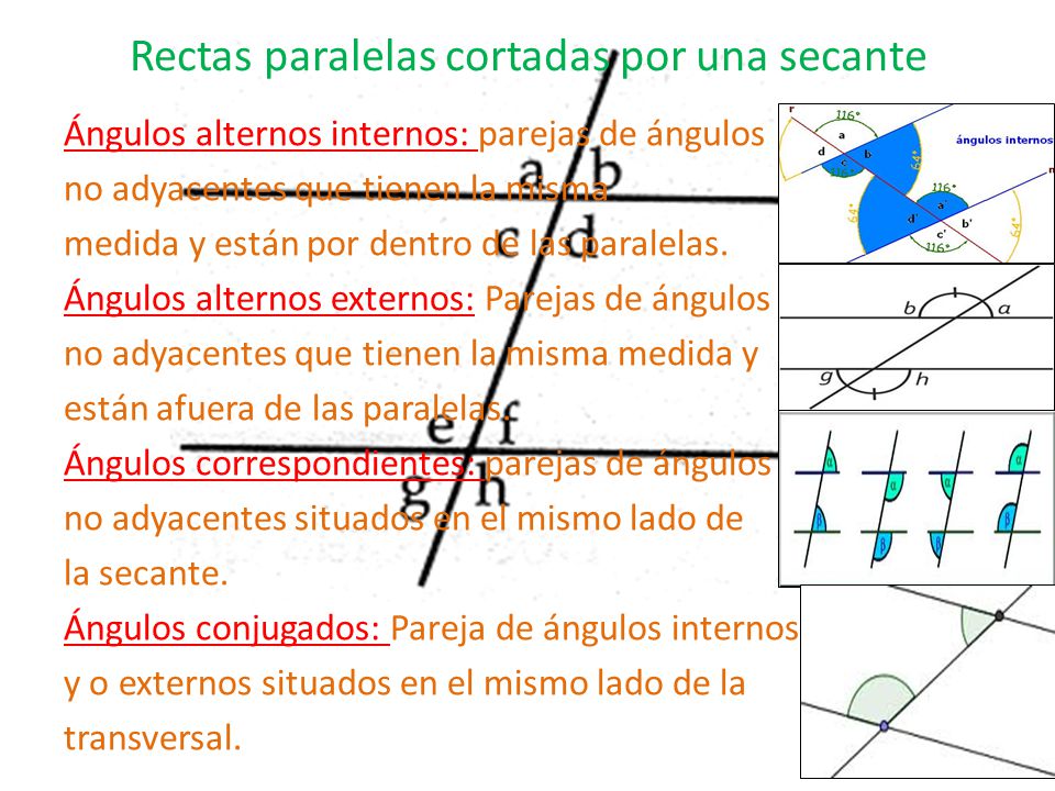 Rectas paralelas cortadas por una secante