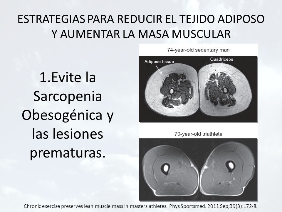 ESTRATEGIAS PARA REDUCIR EL TEJIDO ADIPOSO Y AUMENTAR LA MASA MUSCULAR