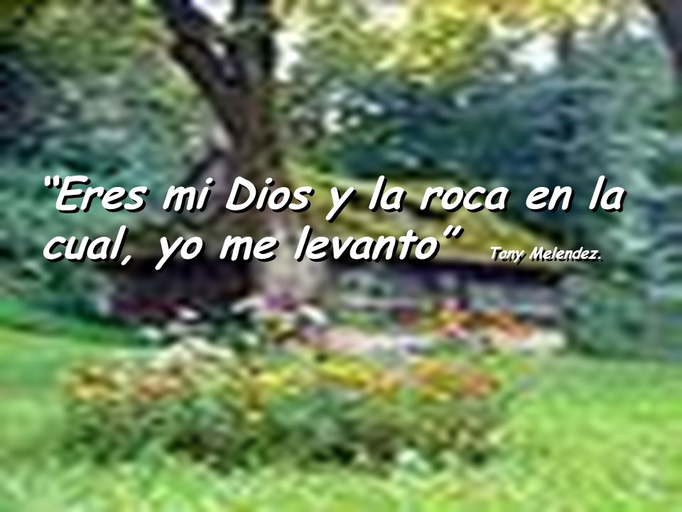 Eres mi Dios y la roca en la cual, yo me levanto Tony Melendez.