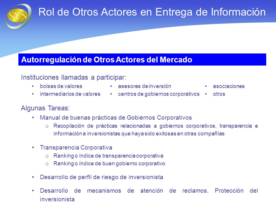 Rol de Otros Actores en Entrega de Información