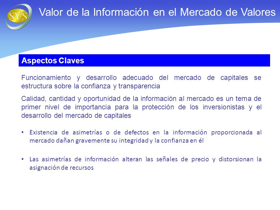 Valor de la Información en el Mercado de Valores