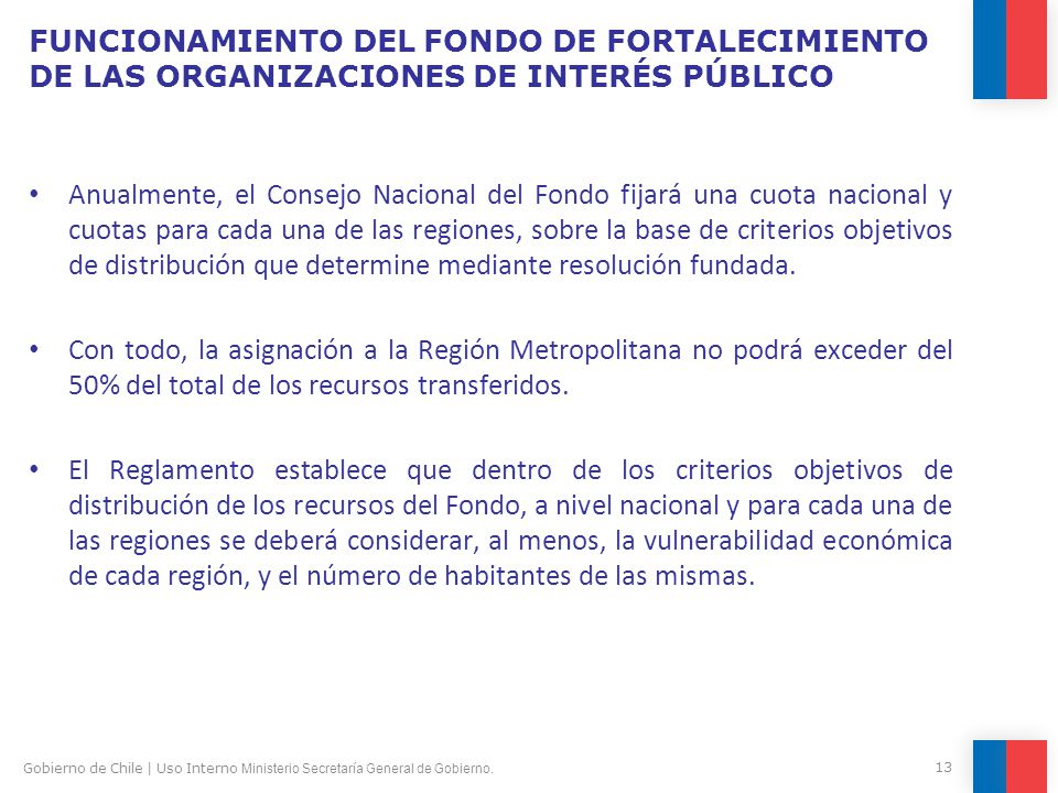 FUNCIONAMIENTO DEL FONDO DE FORTALECIMIENTO DE LAS ORGANIZACIONES DE INTERÉS PÚBLICO