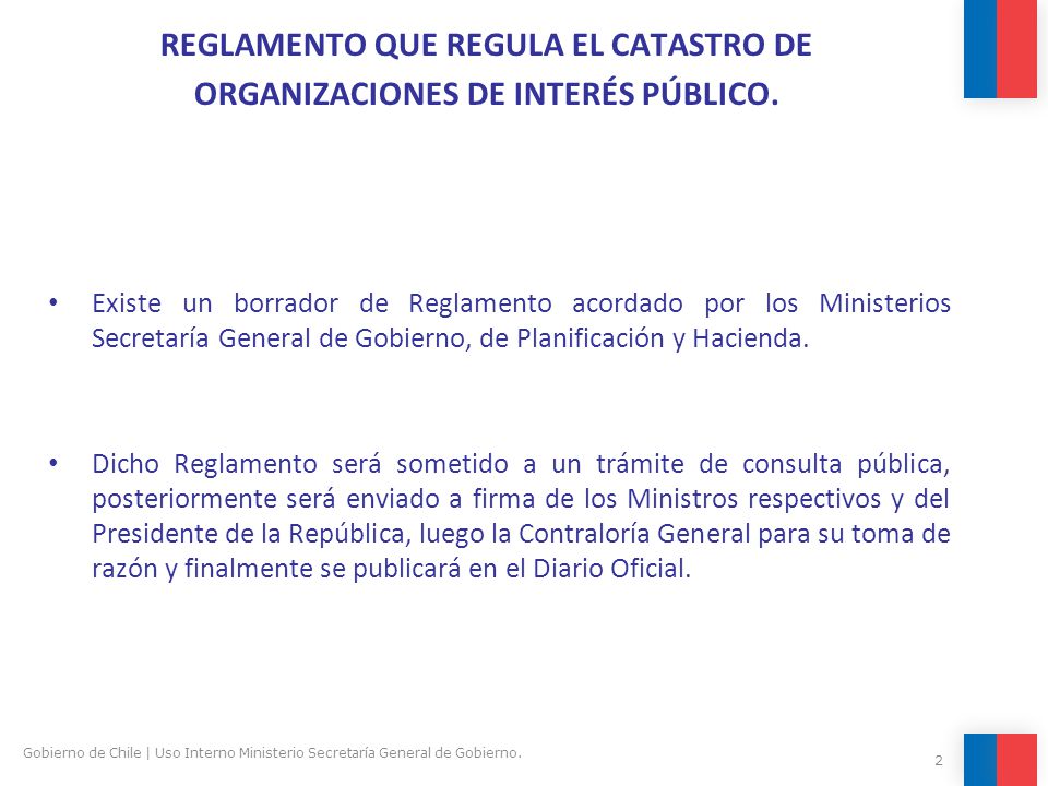 REGLAMENTO QUE REGULA EL CATASTRO DE ORGANIZACIONES DE INTERÉS PÚBLICO.