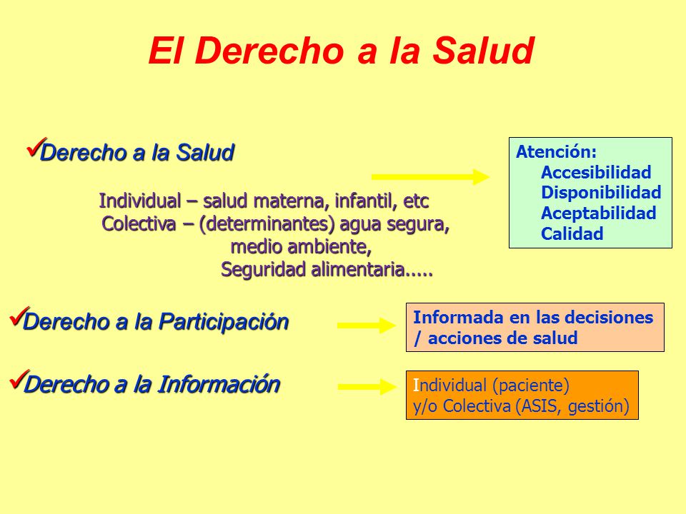 El Derecho a la Salud Derecho a la Salud Derecho a la Participación