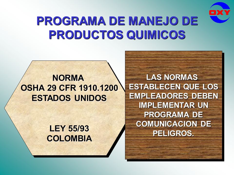 PROGRAMA DE MANEJO DE PRODUCTOS QUIMICOS