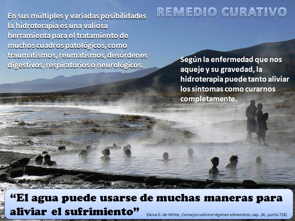 El agua puede usarse de muchas maneras para aliviar el sufrimiento