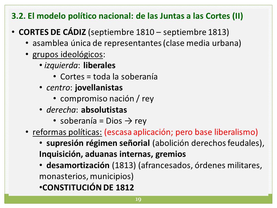 3.2. El modelo político nacional: de las Juntas a las Cortes (II)