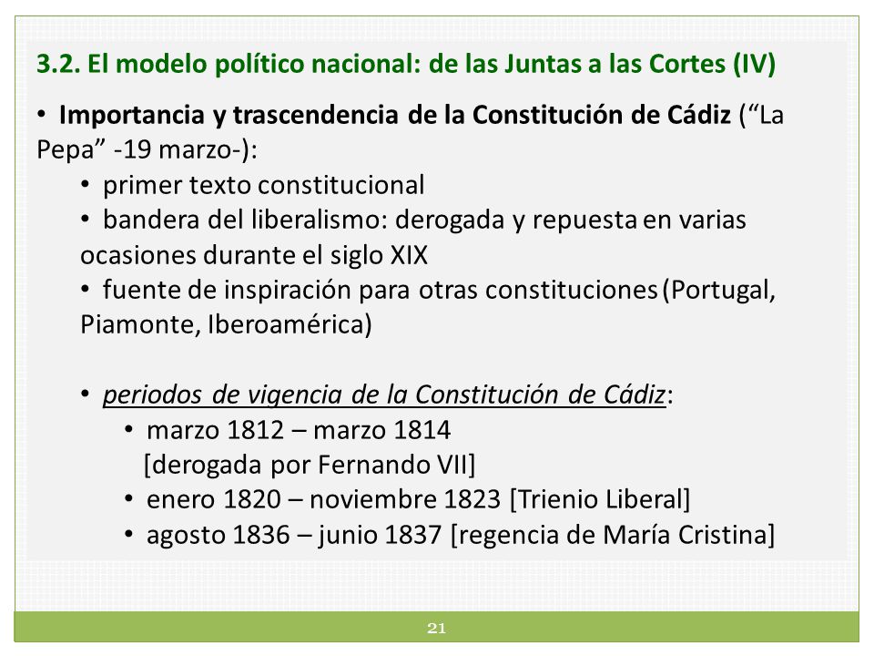 3.2. El modelo político nacional: de las Juntas a las Cortes (IV)