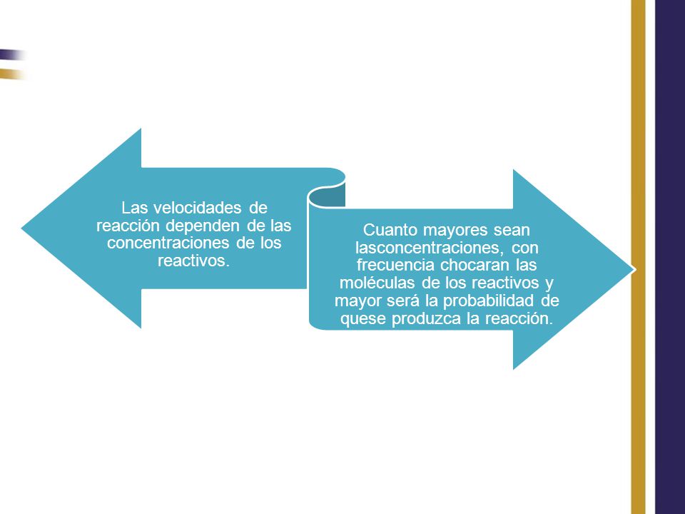 Las velocidades de reacción dependen de las concentraciones de los reactivos.