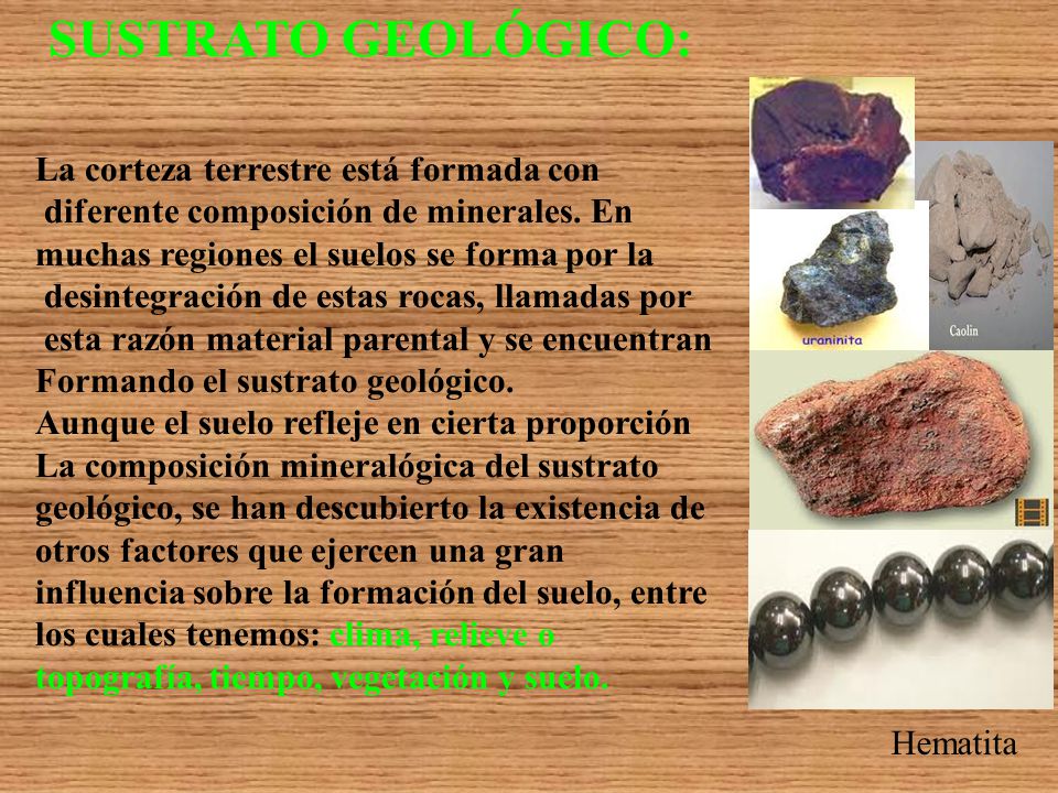 SUSTRATO GEOLÓGICO: La corteza terrestre está formada con