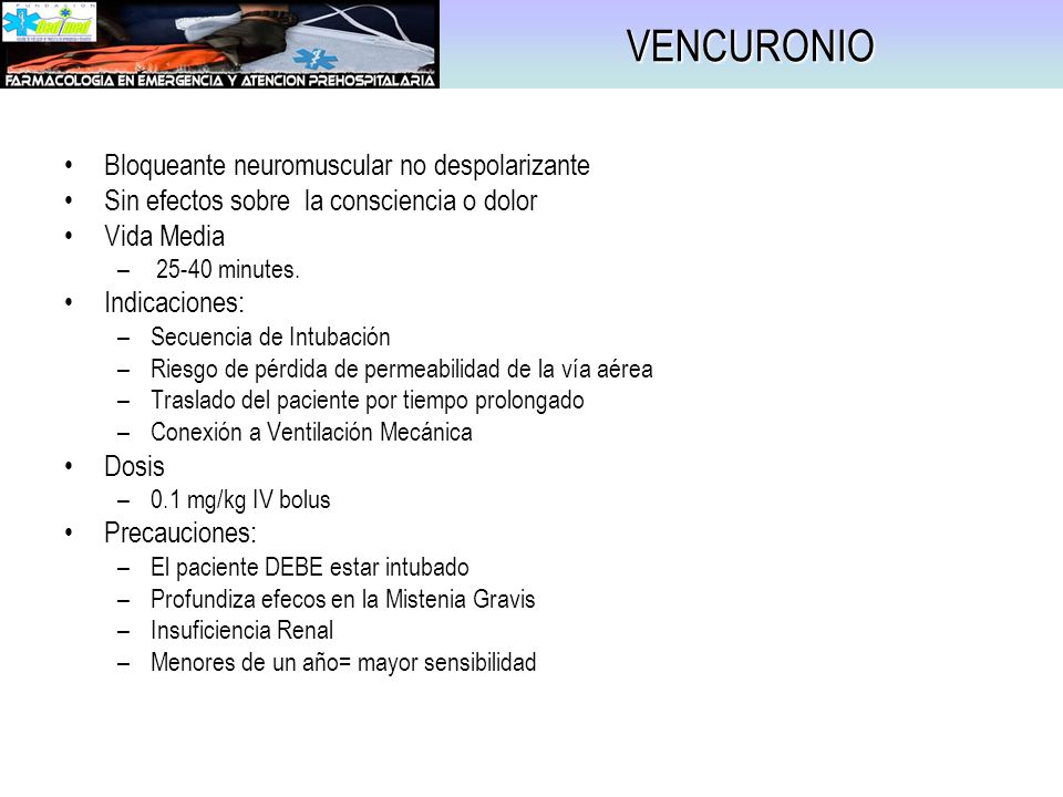 VENCURONIO Bloqueante neuromuscular no despolarizante