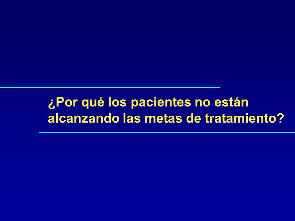 ¿Por qué los pacientes no están alcanzando las metas de tratamiento