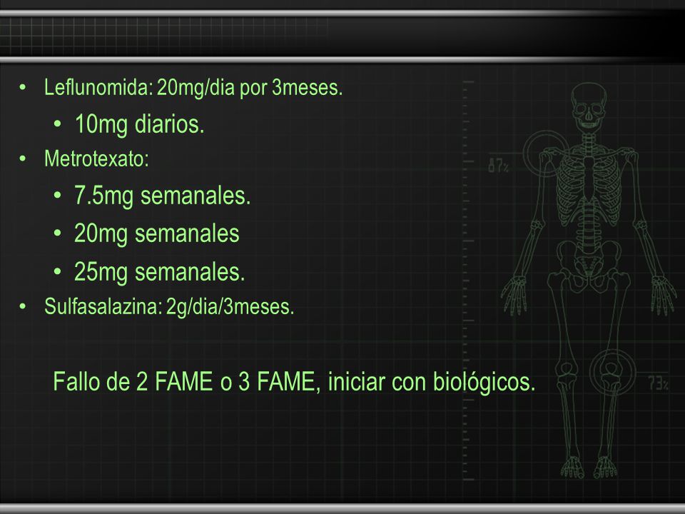 Fallo de 2 FAME o 3 FAME, iniciar con biológicos.