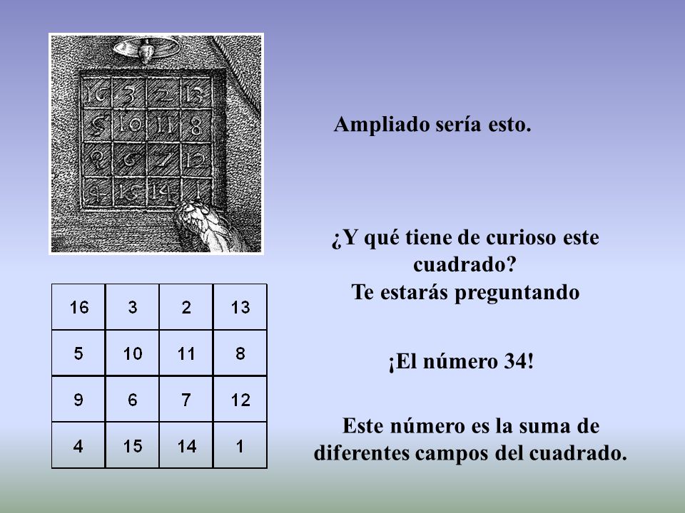 ¿Y qué tiene de curioso este cuadrado Te estarás preguntando