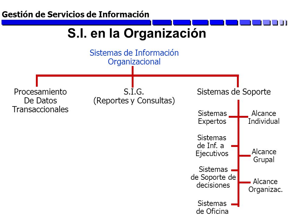 S.I. en la Organización Gestión de Servicios de Información