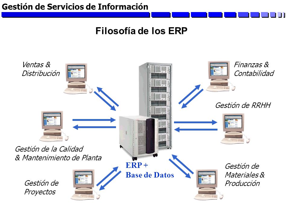 Filosofía de los ERP Gestión de Servicios de Información ERP +
