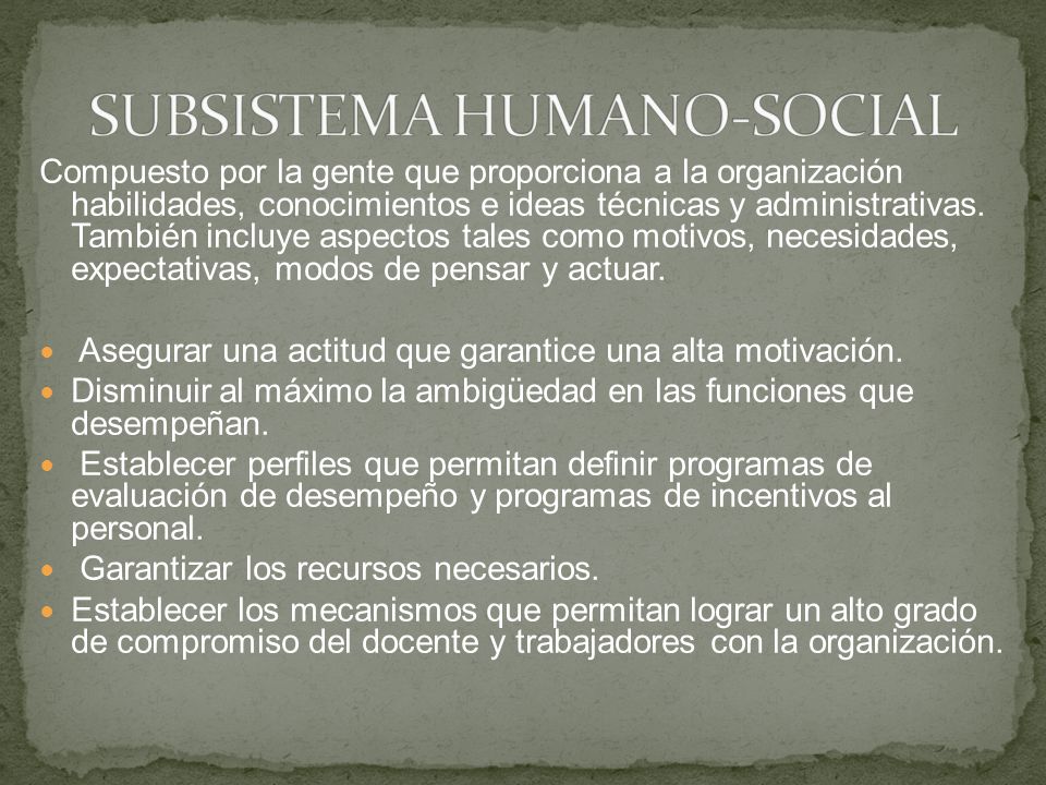 SUBSISTEMA HUMANO-SOCIAL