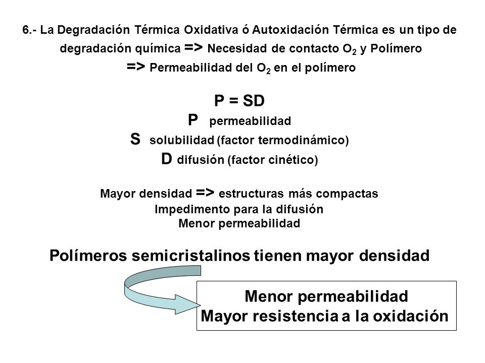 S solubilidad (factor termodinámico) D difusión (factor cinético)