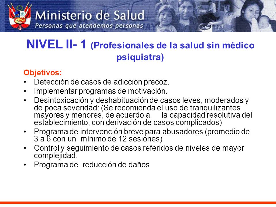 NIVEL II- 1 (Profesionales de la salud sin médico psiquiatra)