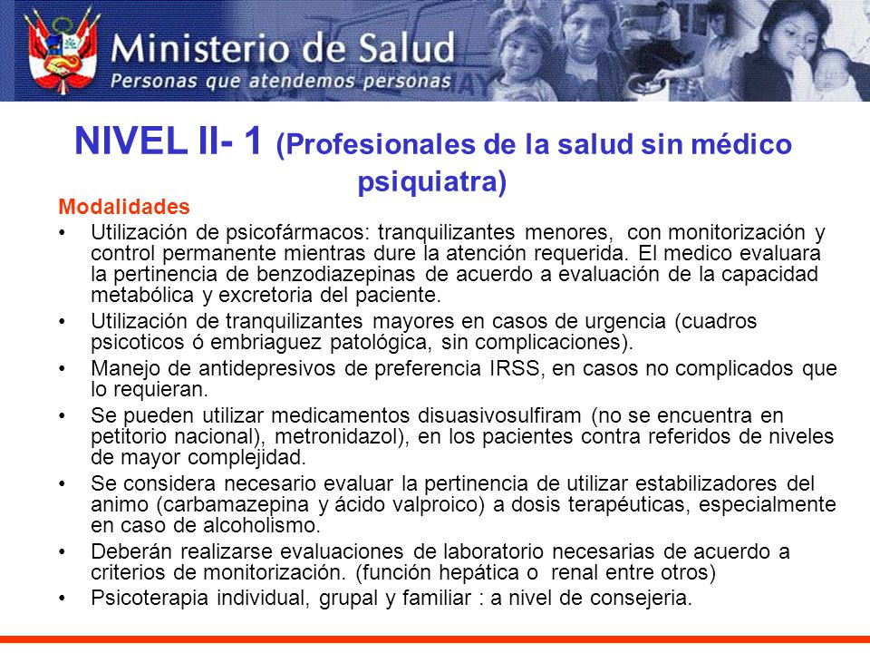 NIVEL II- 1 (Profesionales de la salud sin médico psiquiatra)