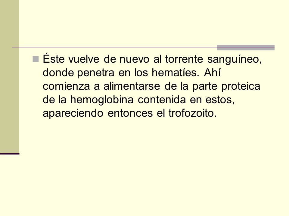 Éste vuelve de nuevo al torrente sanguíneo, donde penetra en los hematíes.