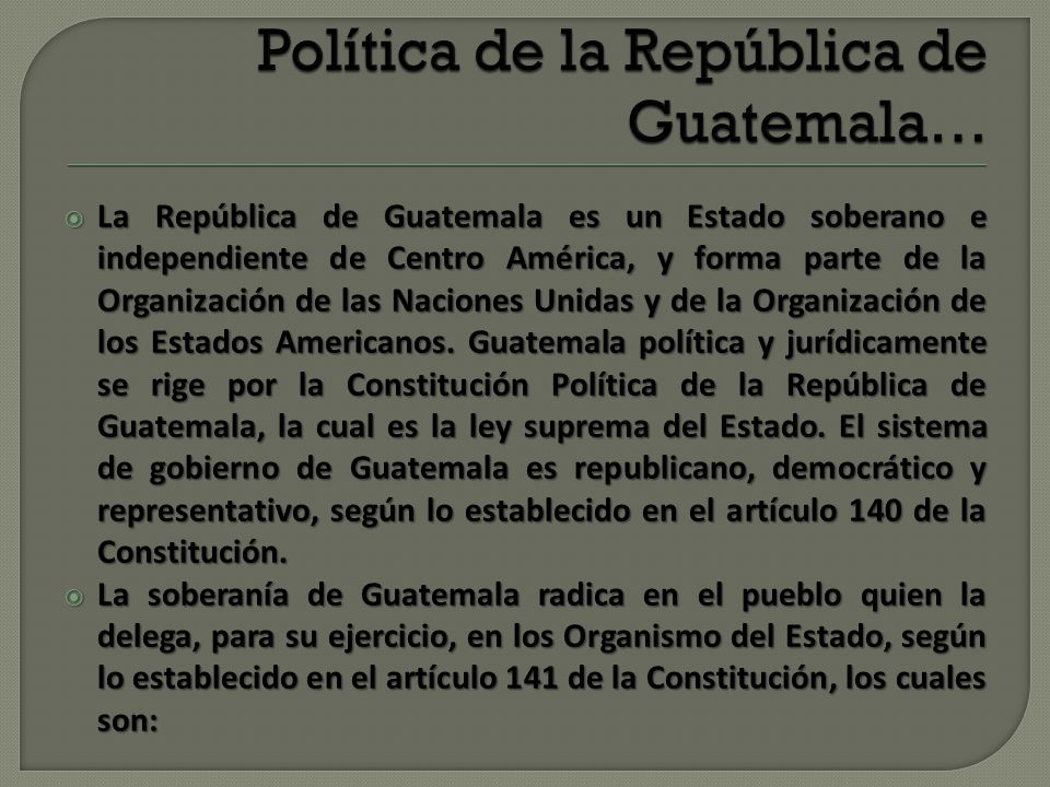 Política de la República de Guatemala…