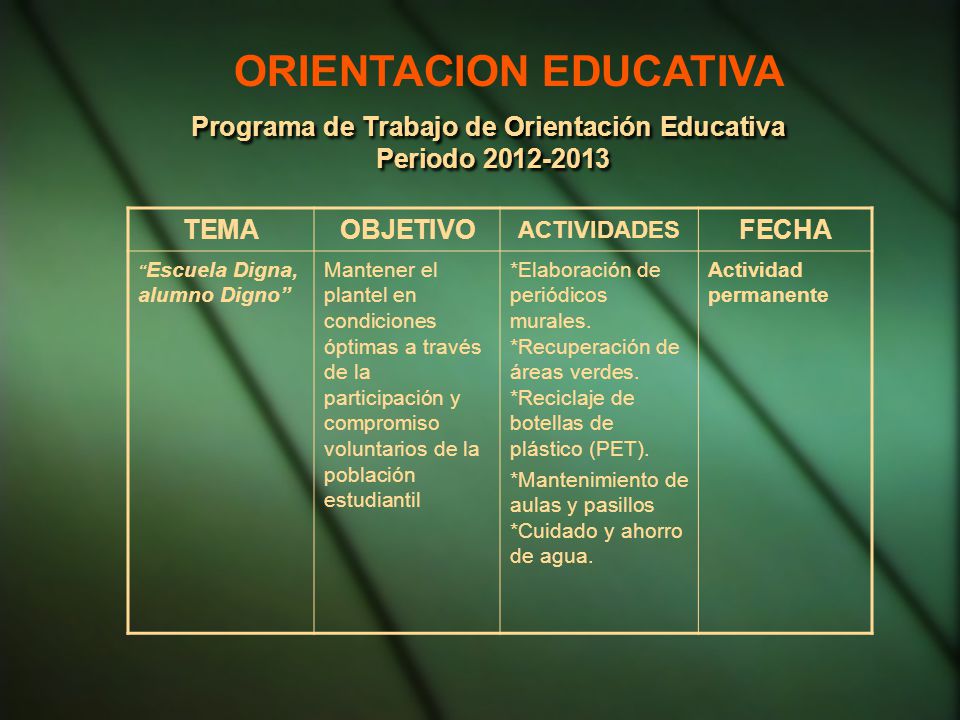 PROGRAMA DE ORIENTACION EDUCATIVA - ppt descargar